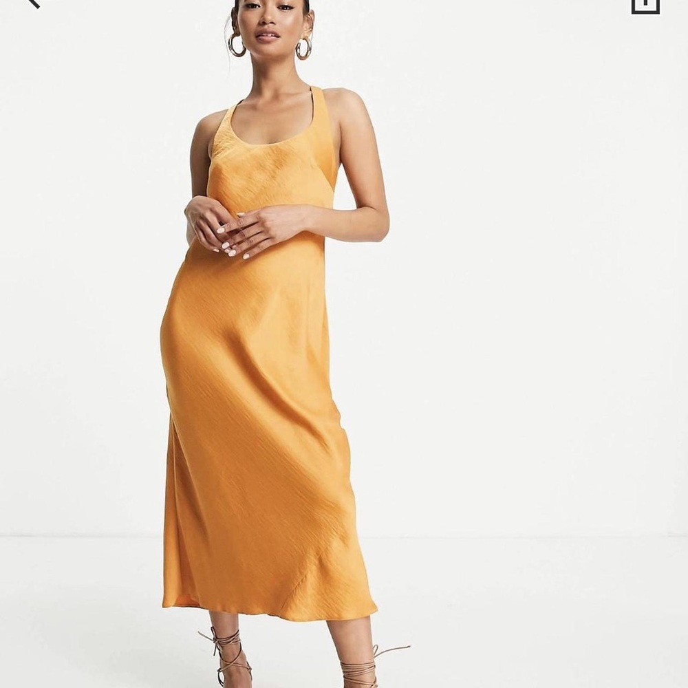 Midi Orange Slip Dress